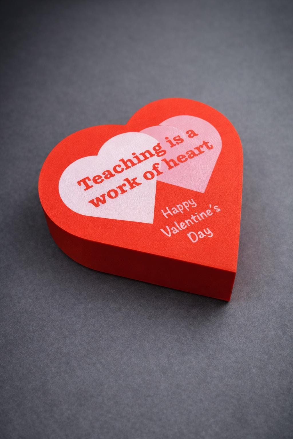 Teacher Valentine Gift Box with Pixel Heart Fidget and Candy Slots