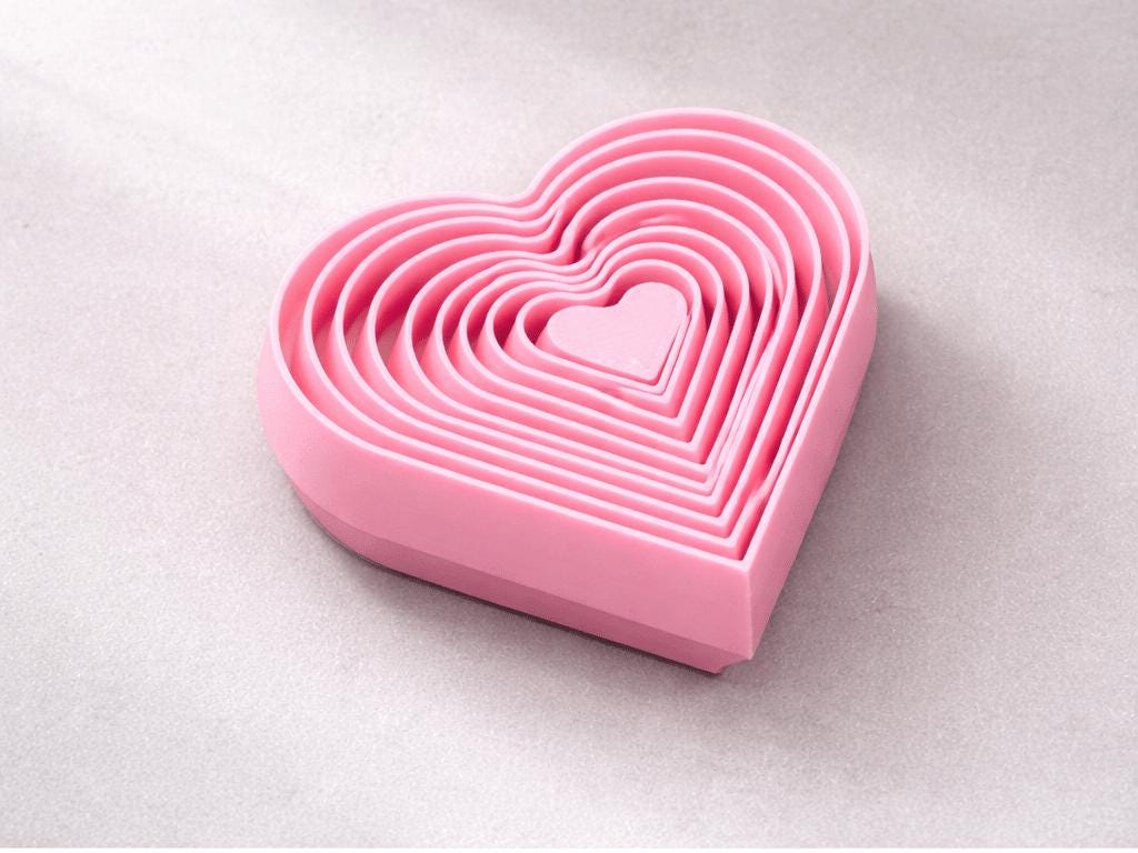 Heart Layered Fidget Toy — Classroom Valentine Favor Sensory Desk Gift