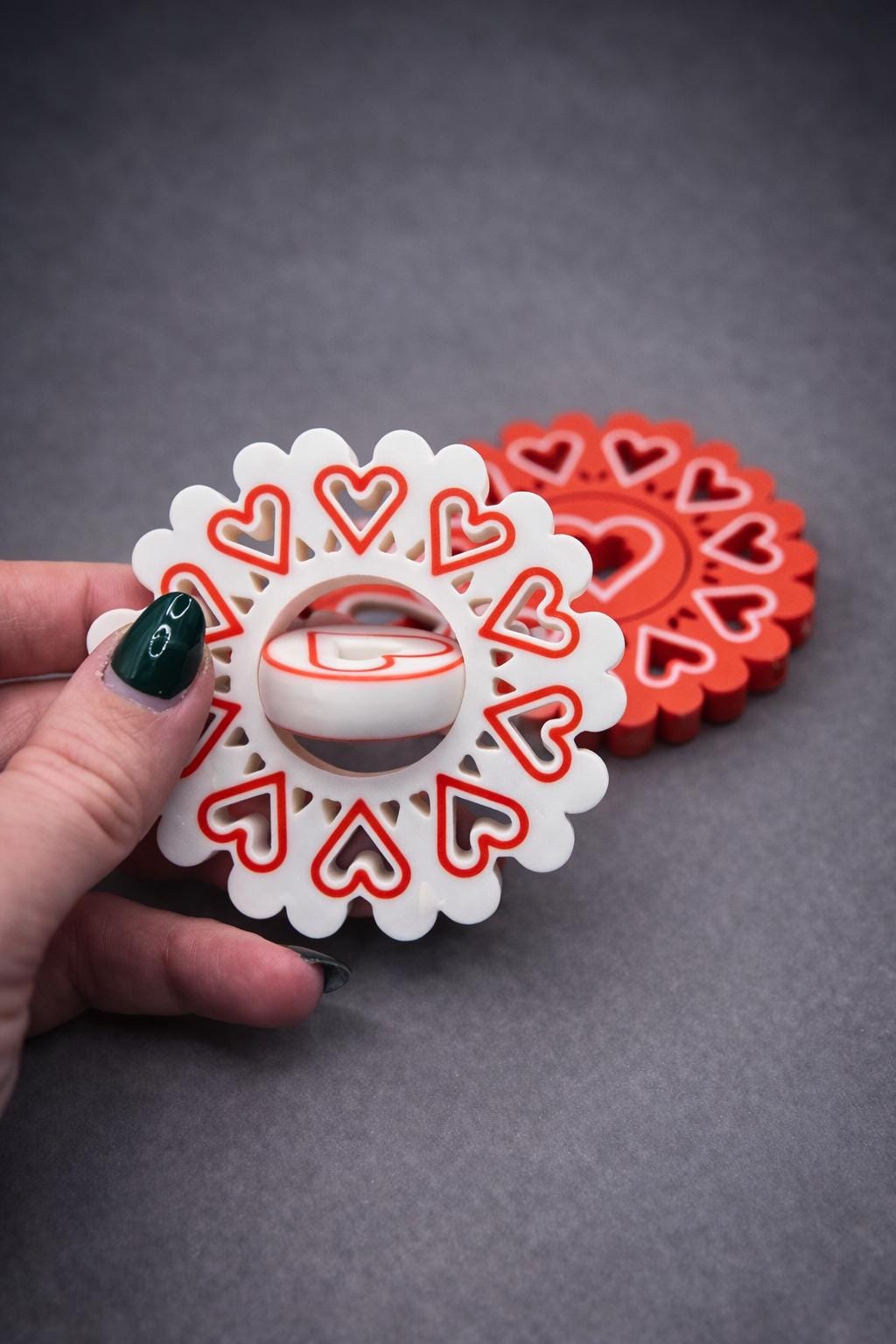 Heart Fidget Spinner – Classroom Valentine Gift – Non Candy School Valentines – Desk Sensory Toy