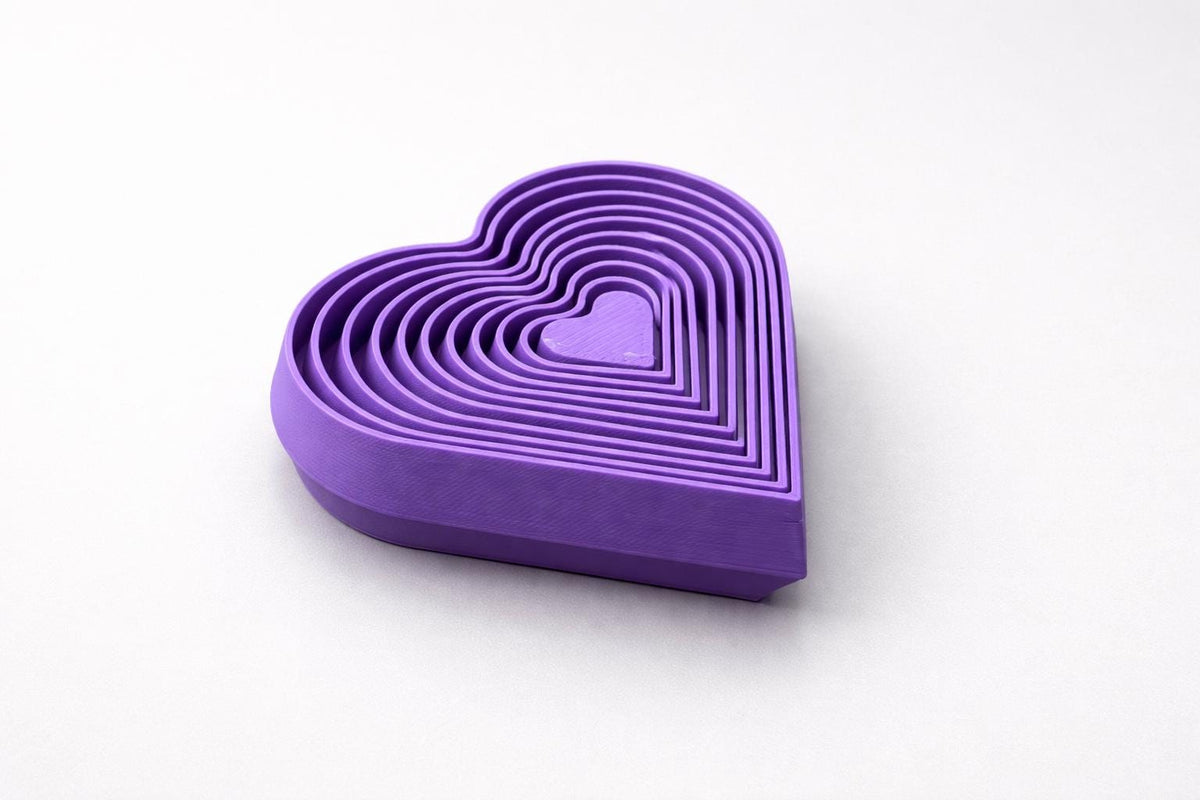 Purple Heart Layered Fidget Toy — Classroom Valentine Favor Sensory Desk Gift
