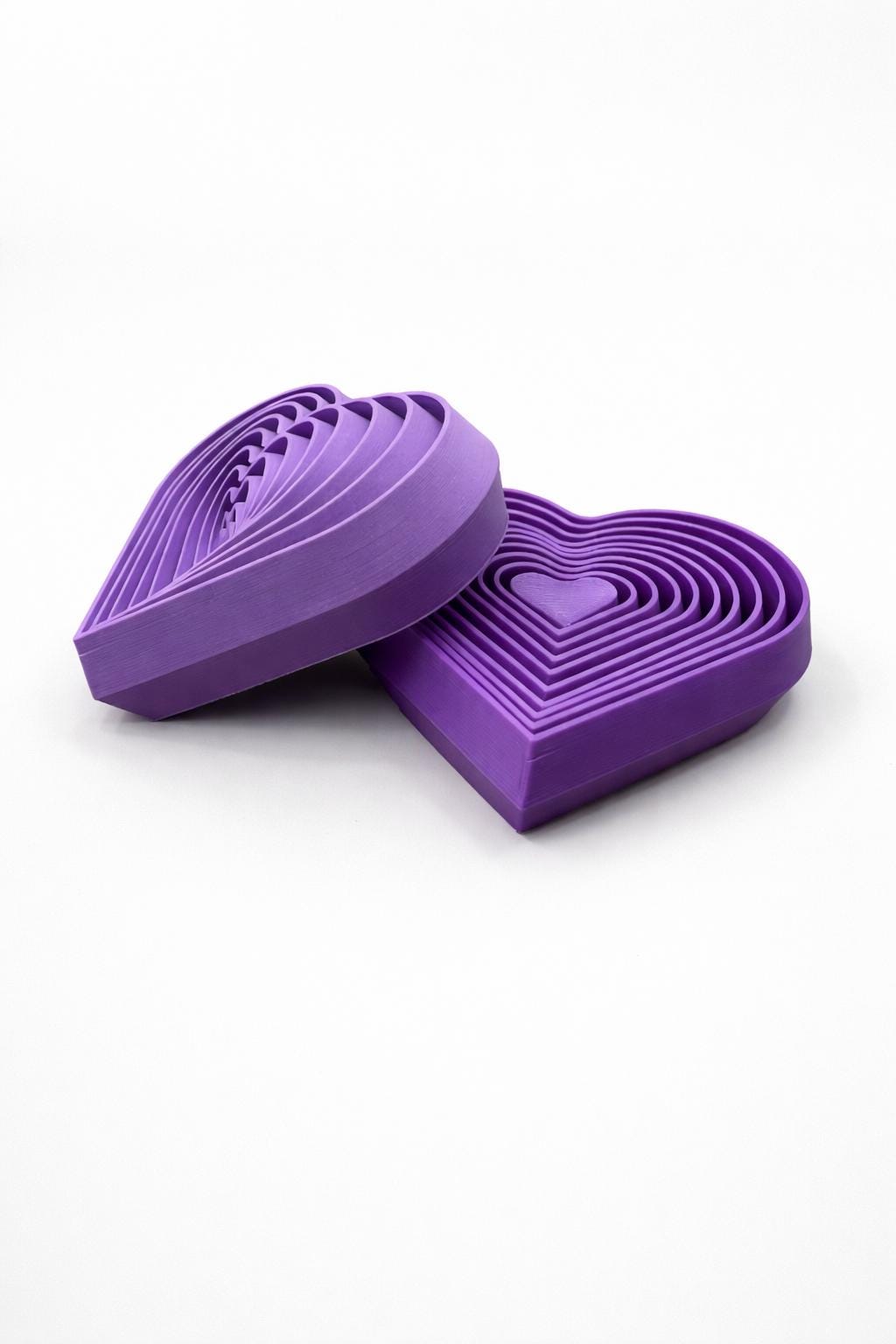 Purple Heart Layered Fidget Toy — Classroom Valentine Favor Sensory Desk Gift