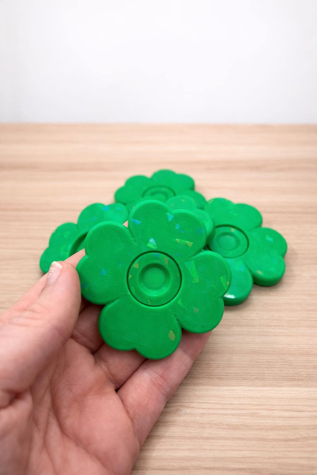 St. Patrick’s Day Fidget • Mini Shamrock Spinner • 3D Printed Desk Toy