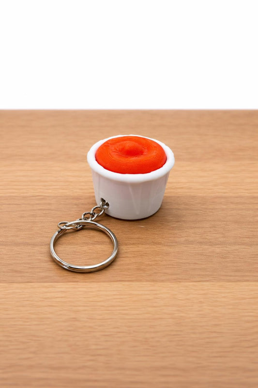 Condiment Clicker Fidget Keychain – Ketchup Mustard 3D Printed Sensory Desk Stress Relief Toy