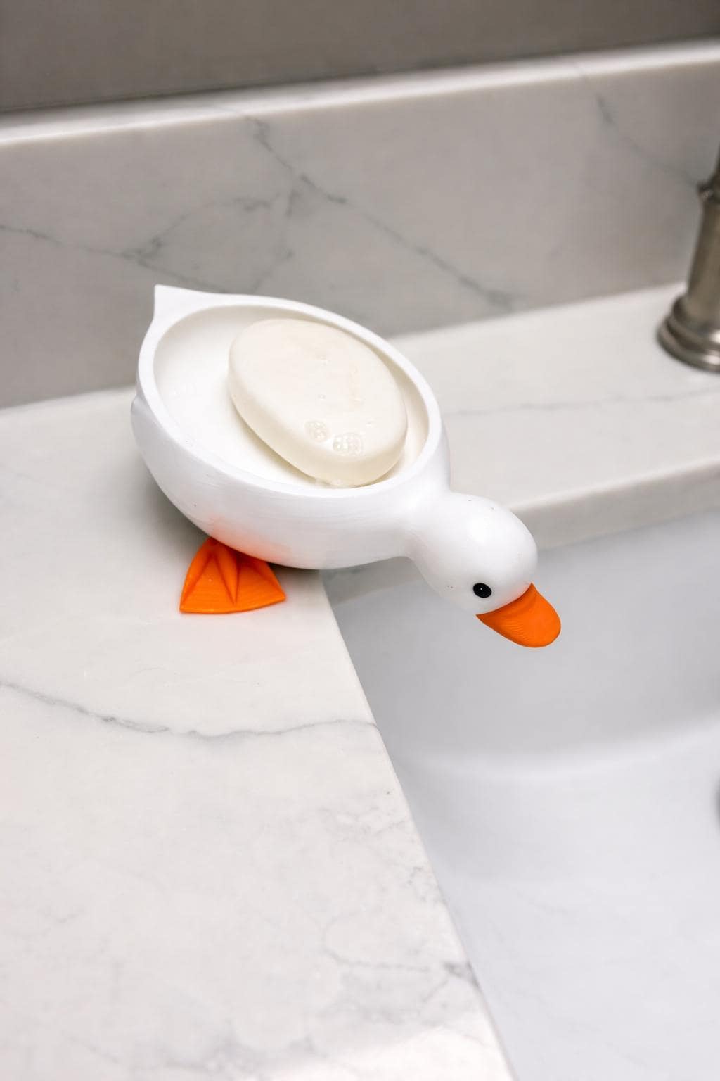 Duck Soap Holder with Drain – 3D Printed PLA Bathroom Sink Dish