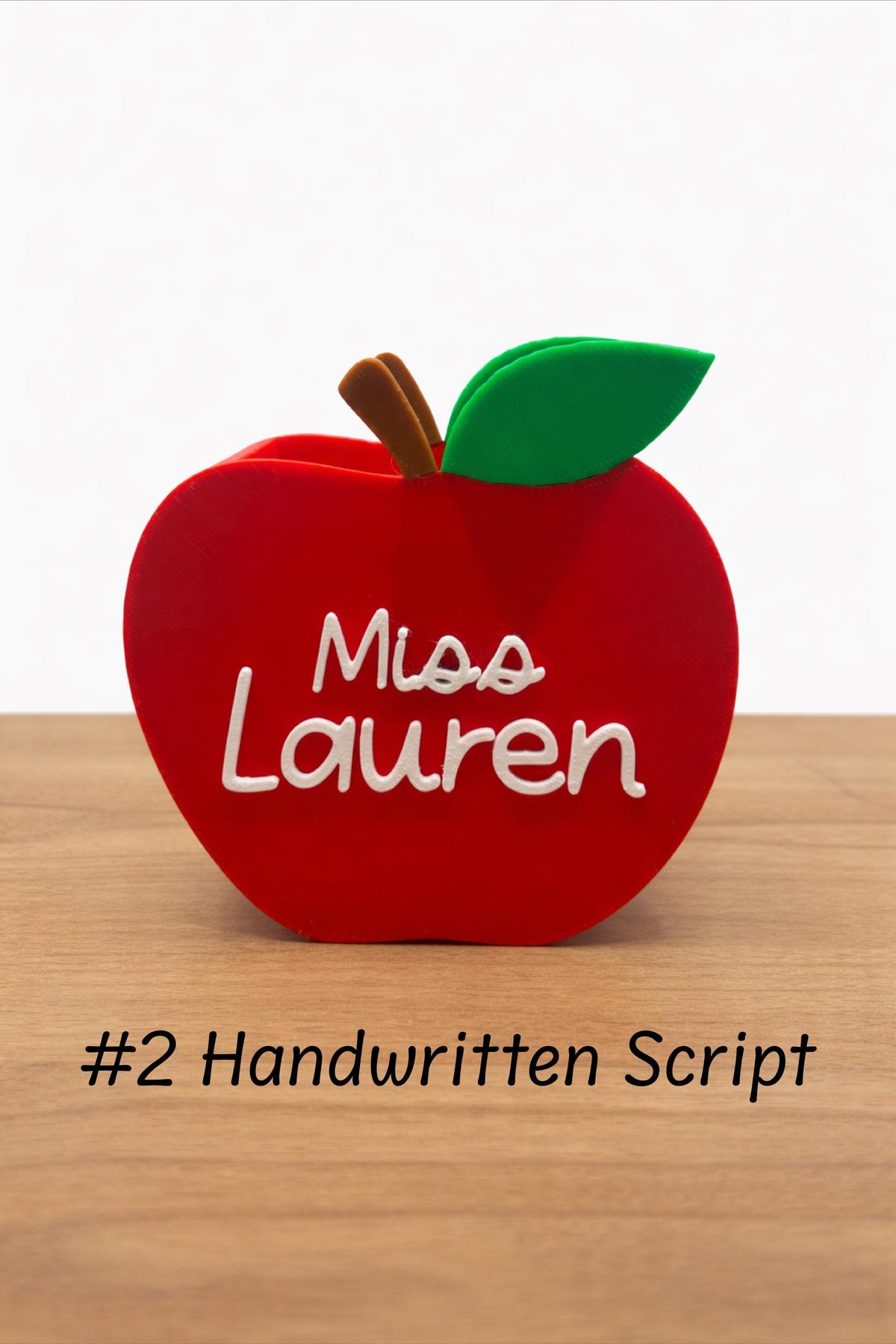 Personalized Apple Pencil Holder | Custom Name Desk Gift | End of Year Teacher Appreciation