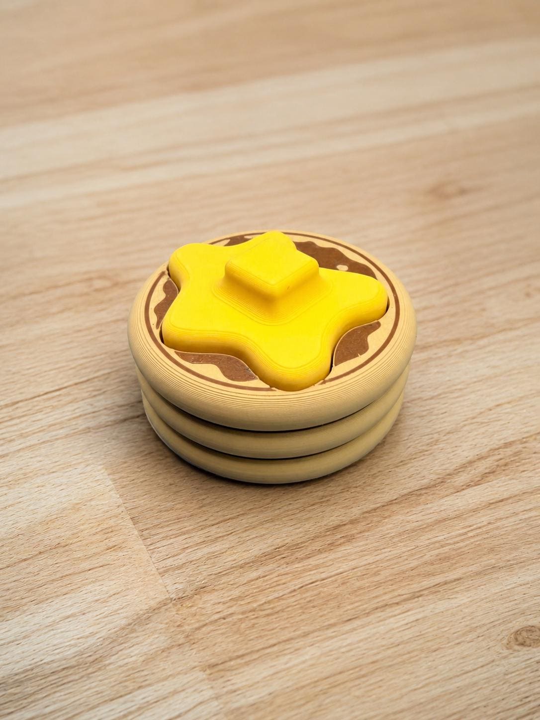 Pancake Fidget Clicker Keychain | 3D Printed Sensory Toy | Food Keychain | Gift for Teens & Adults