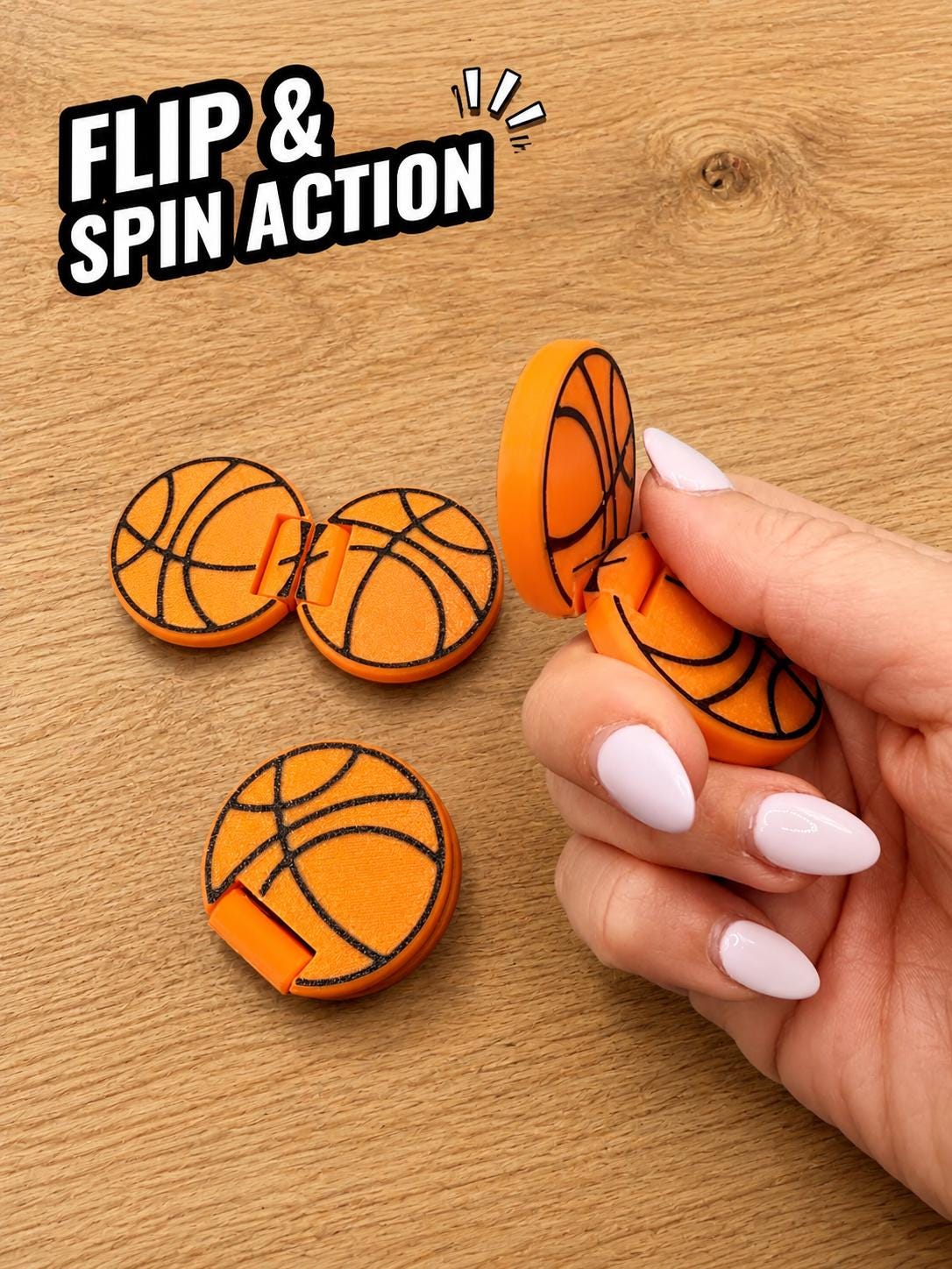 Basketball Flip & Spin Fidget | Team Gift, Party Favor, Classroom Prize