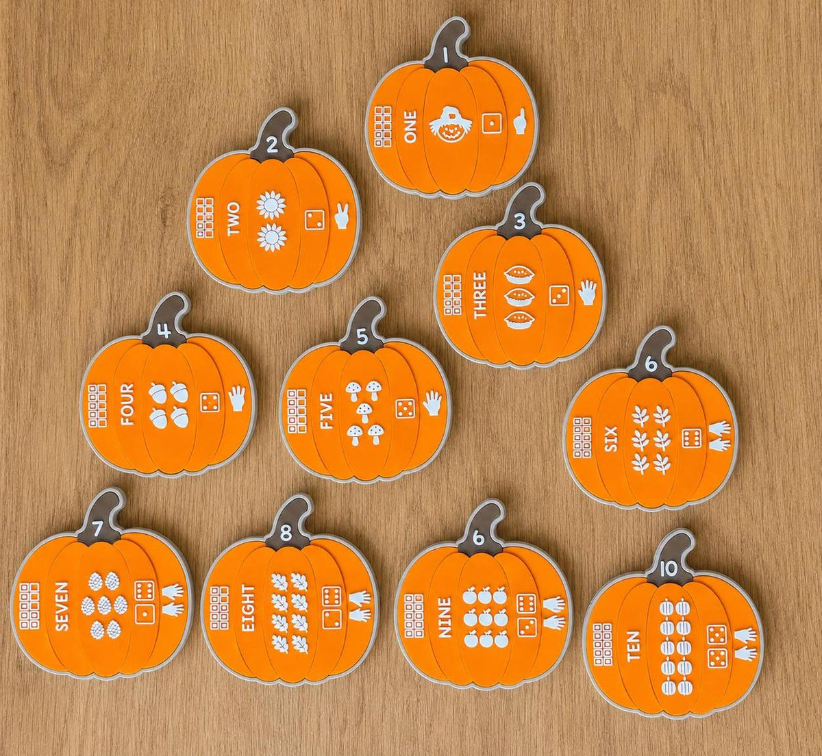 Pumpkin Number Sense Puzzle, Preschool Counting Activity, Fall Math Learning Toy, 3D Printed Puzzle, Homeschool Montessori