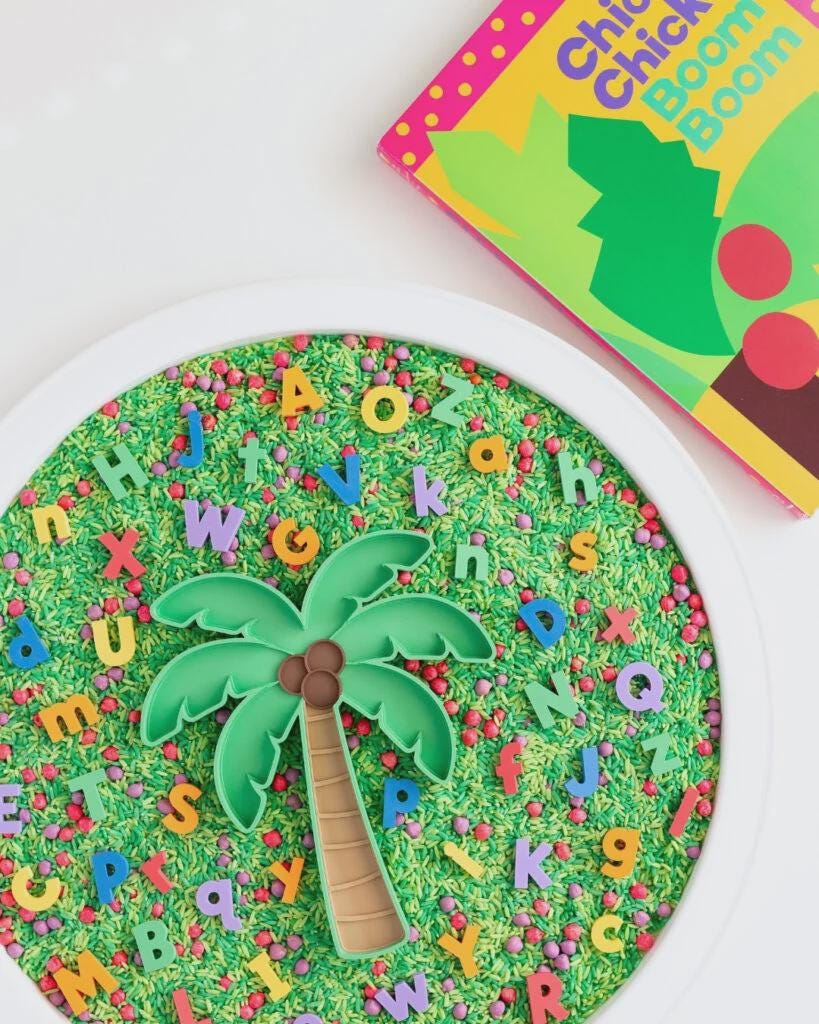Palm Tree Alphabet Learning Set, ABC Letters, Preschool Literacy Activity, Sensory Bin Letters, Homeschool Learning Toy | Challenge Sticks