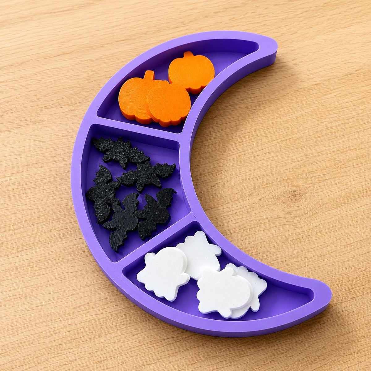 Halloween Sensory Play Set, 45 Pieces, Bat Tray & Moon Sorter, Pumpkin Ghost Bat Sorting Activity