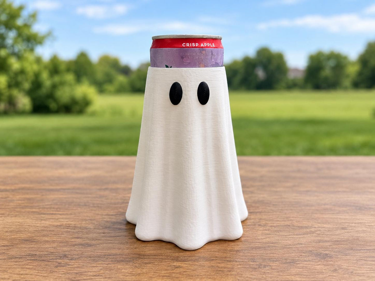 Ghost Can Cooler, Halloween Can Sleeve, Glow in the Dark Ghost, 3D Printed Spooky Drink Holder, Halloween Gift