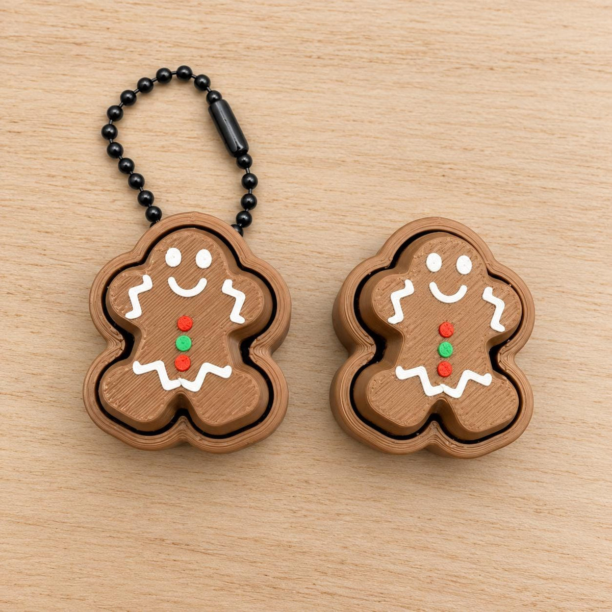 Gingerbread Fidget Clicker, Christmas Cookie & House Designs, Optional Keychain, Stocking Stuffer