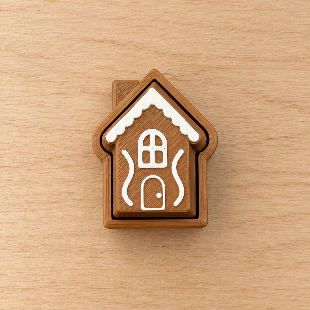 Gingerbread Fidget Clicker, Christmas Cookie & House Designs, Optional Keychain, Stocking Stuffer
