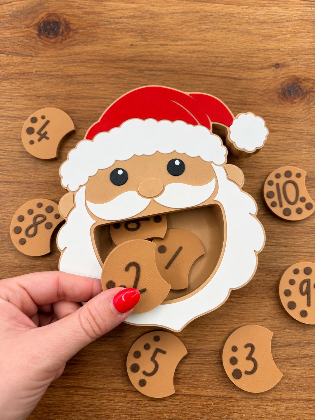 Feed Santa Cookie Activity | Christmas Alphabet & Counting Game | Santa Sensory Bin