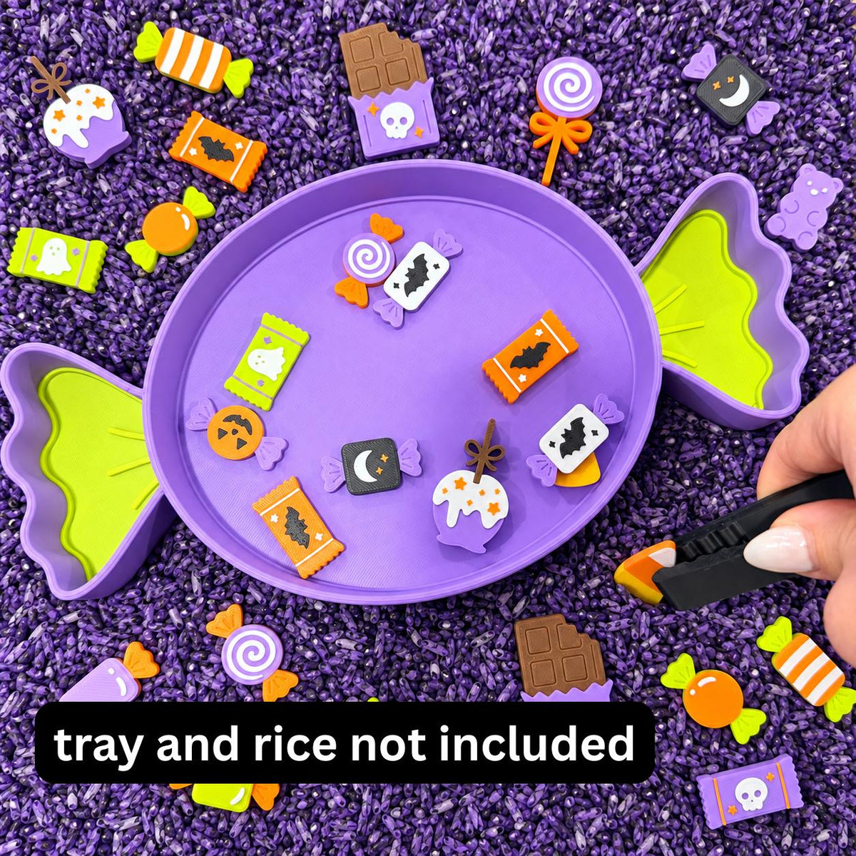 Halloween Pretend Candy Set, Sensory Bin Fillers, Trick-or-Treat Play Food