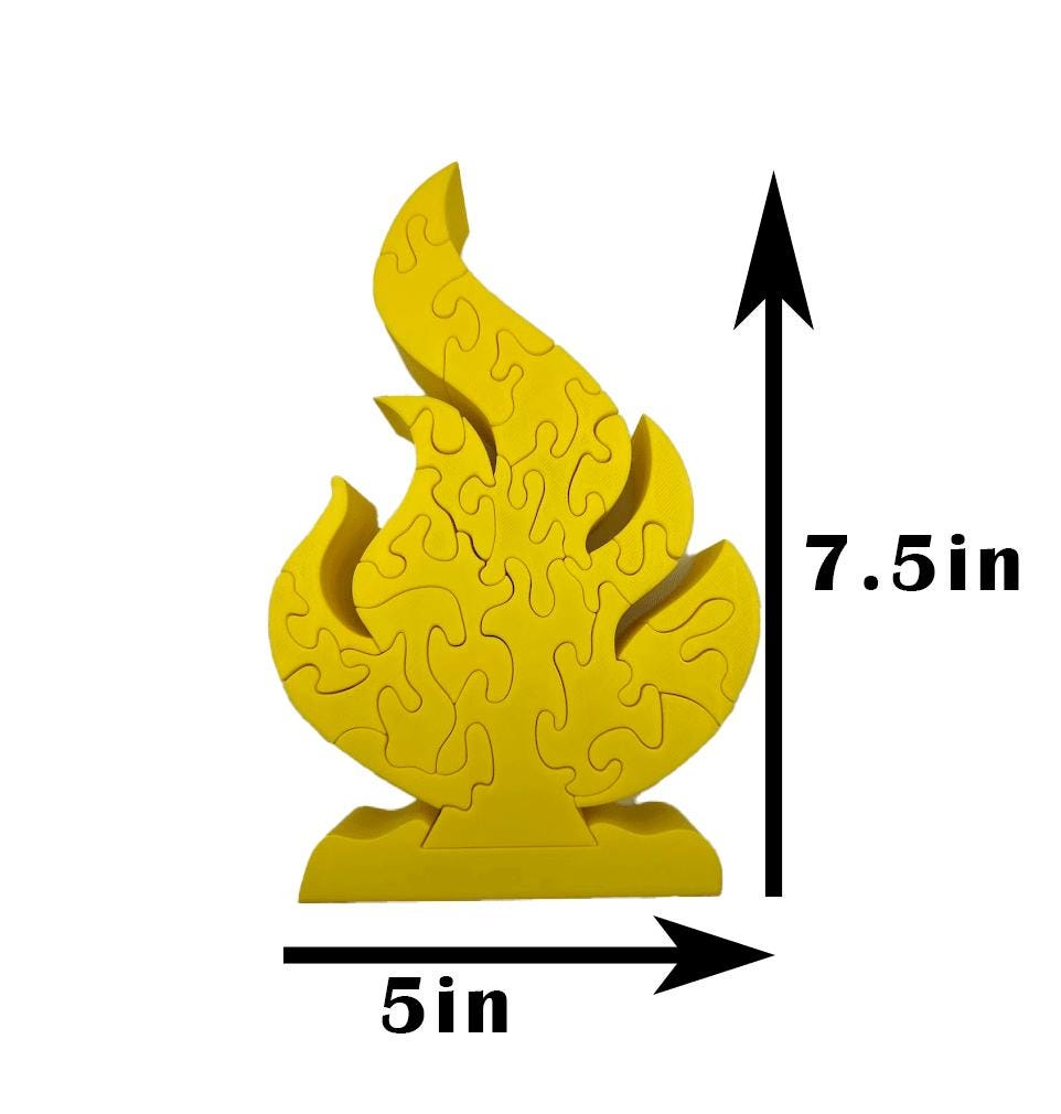 Survivor Inspired Fire Puzzle | 3D Printed Tribal Challenge Game | Small 4.75"x7.5"