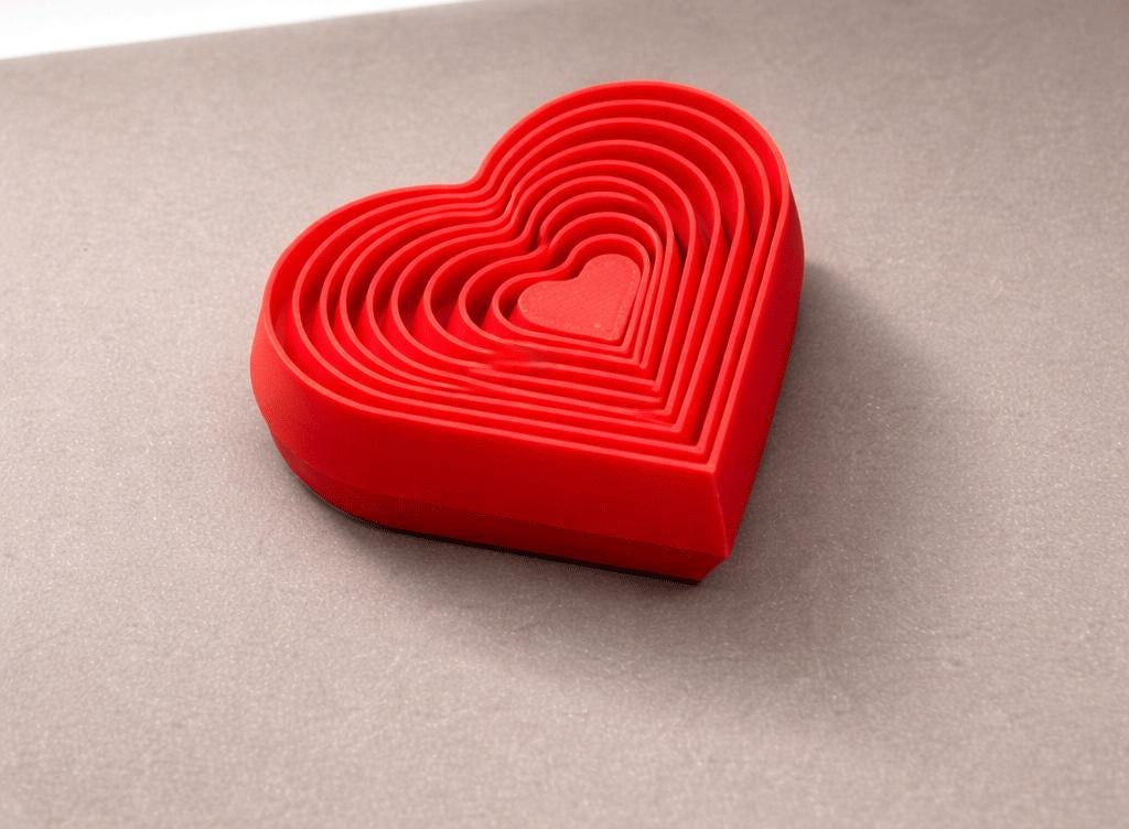 Heart Layered Fidget Toy — Classroom Valentine Favor Sensory Desk Gift