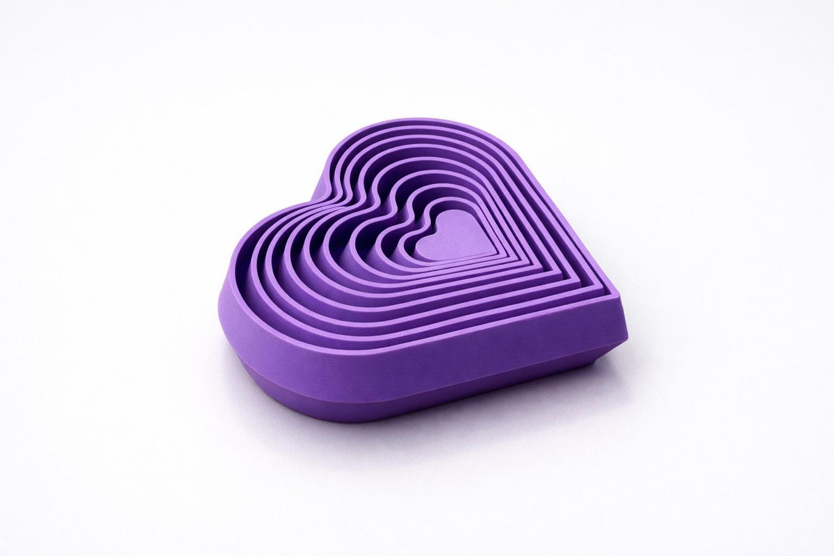 Purple Heart Layered Fidget Toy — Classroom Valentine Favor Sensory Desk Gift