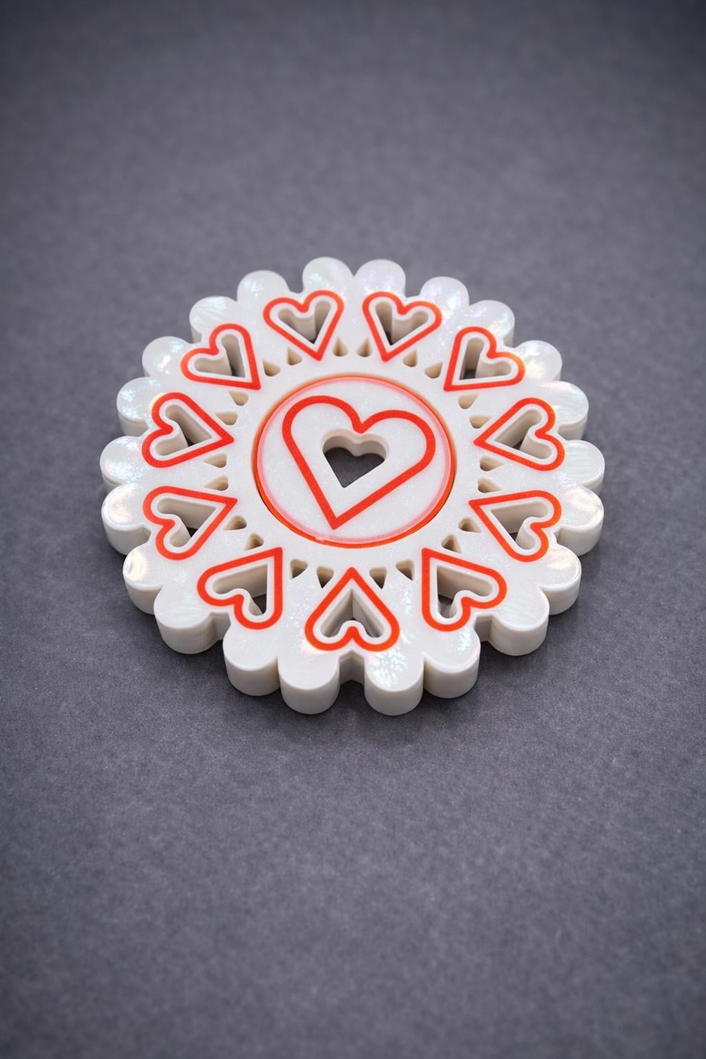 Heart Fidget Spinner – Classroom Valentine Gift – Non Candy School Valentines – Desk Sensory Toy