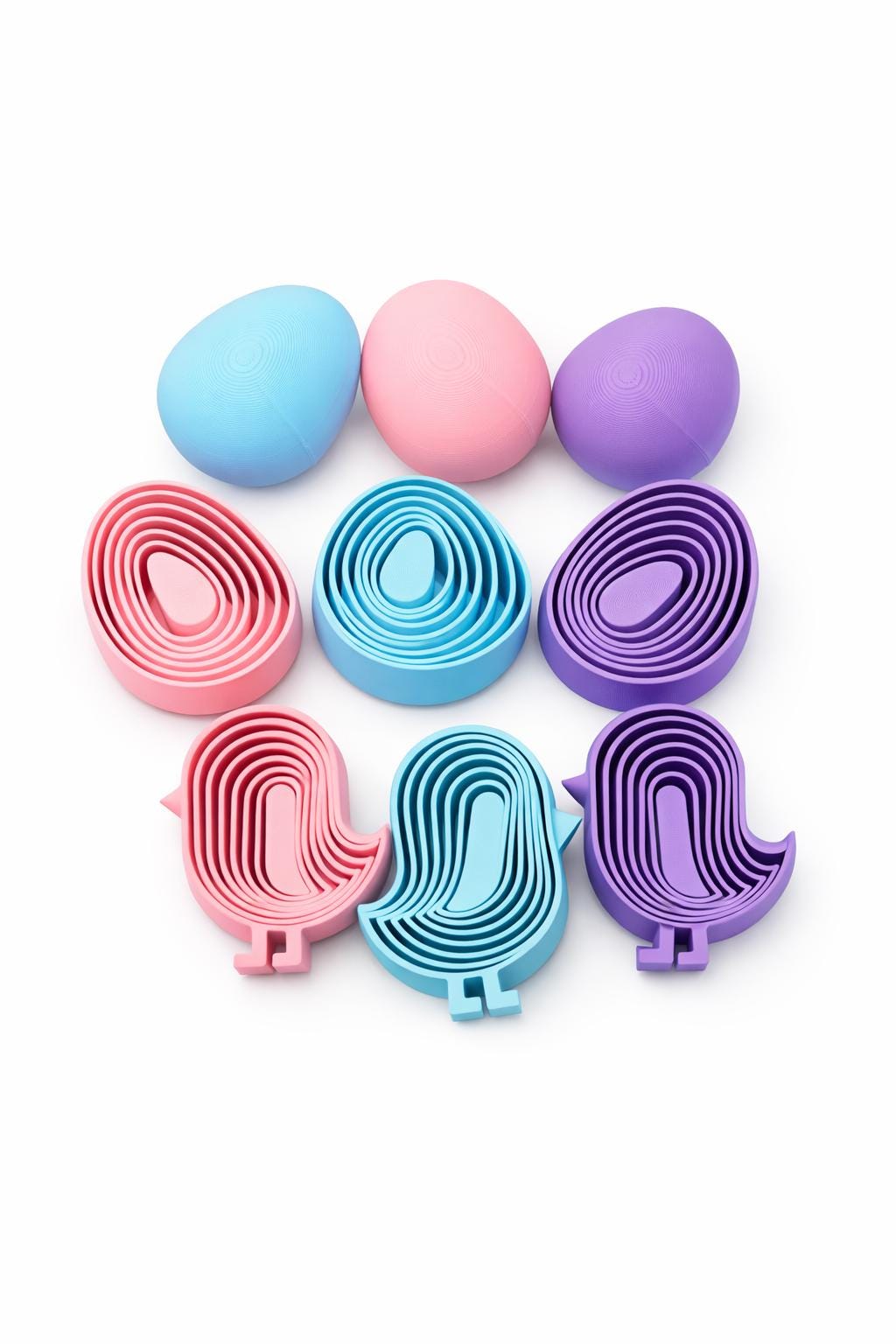 Baby Chick and Easter Egg Layered Fidget Toy - 3D Printed Easter Basket Stuffer