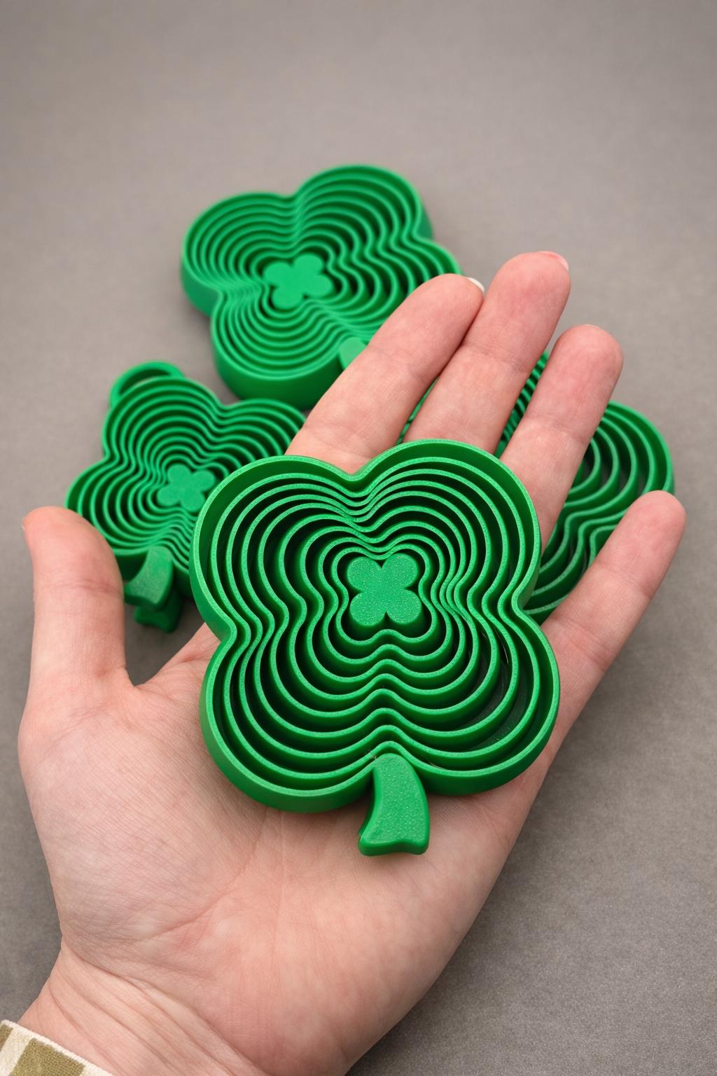 Layered Shamrock Fidget • St. Patrick’s Day Desk Fidget • 3D Printed Sensory Toy