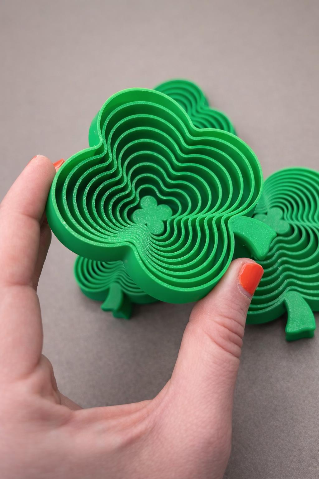Layered Shamrock Fidget • St. Patrick’s Day Desk Fidget • 3D Printed Sensory Toy