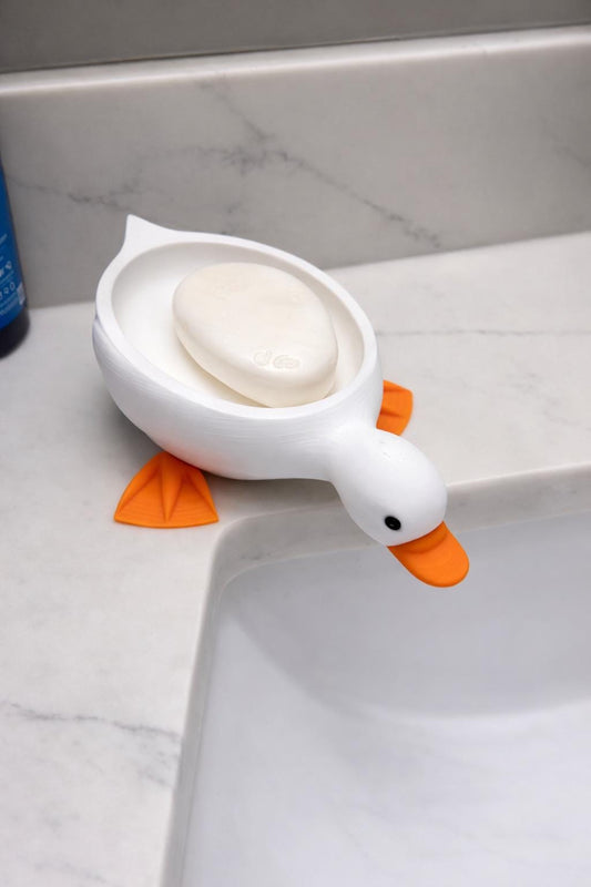 Duck Soap Holder with Drain – 3D Printed PLA Bathroom Sink Dish