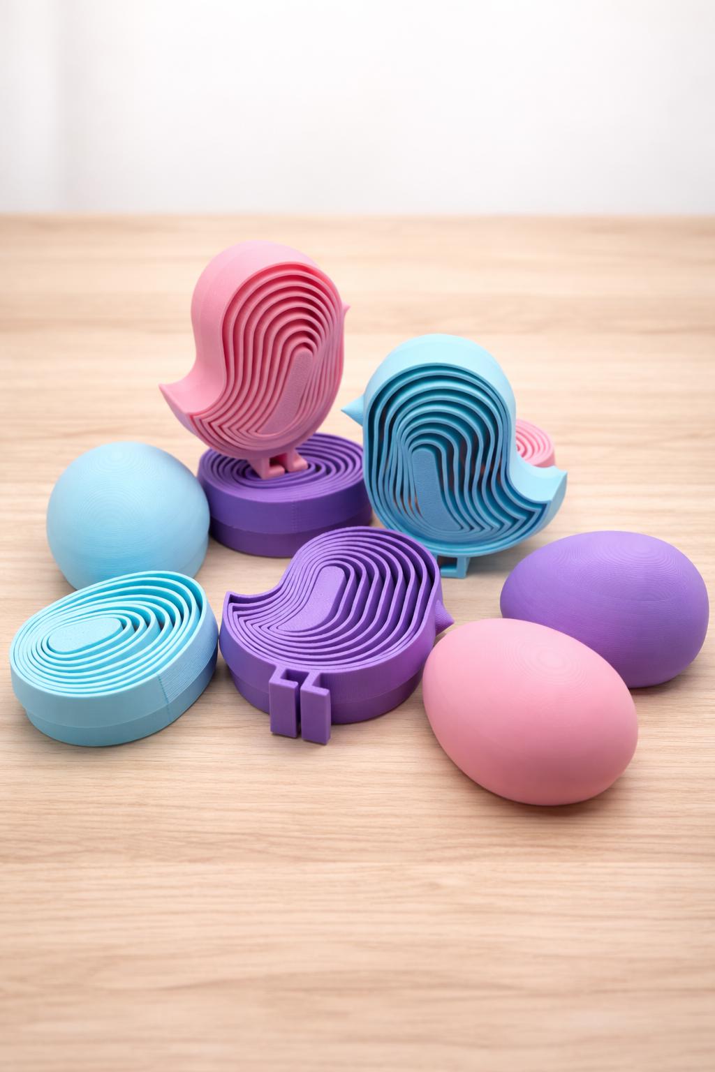Baby Chick and Easter Egg Layered Fidget Toy - 3D Printed Easter Basket Stuffer