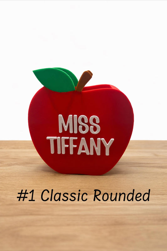 Personalized Apple Pencil Holder | Custom Name Desk Gift | End of Year Teacher Appreciation