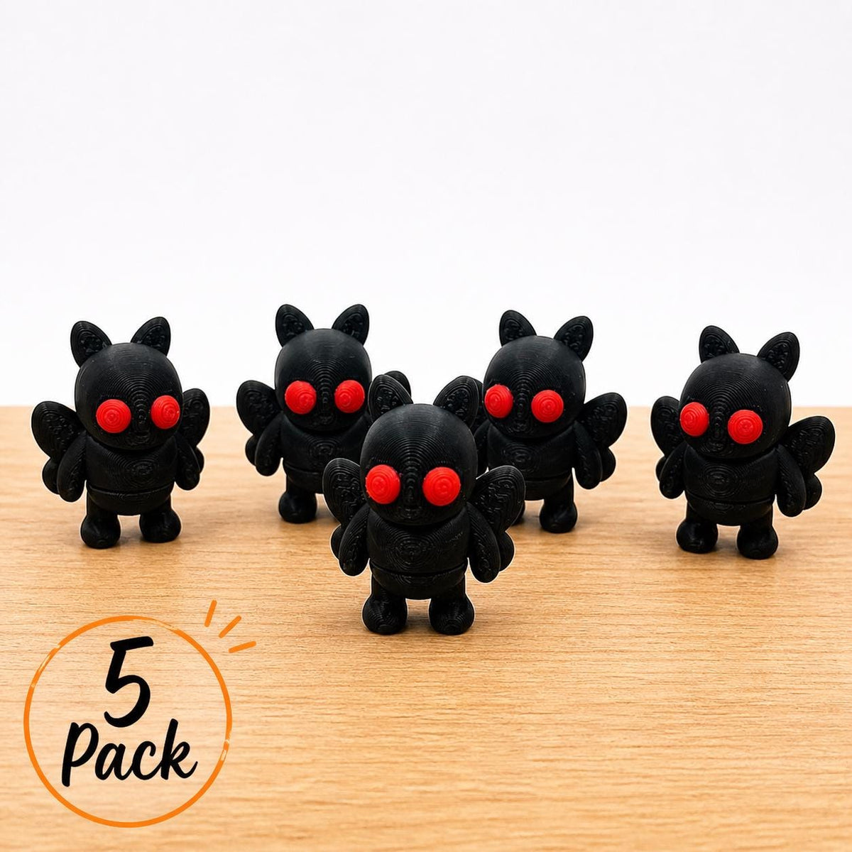 Mini Mothman Figurines Set of 5, Cryptid Toy, Desk Decor, Party Favors