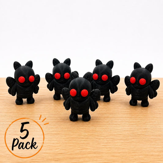 Mini Mothman Figurines Set of 5, Cryptid Toy, Desk Decor, Party Favors