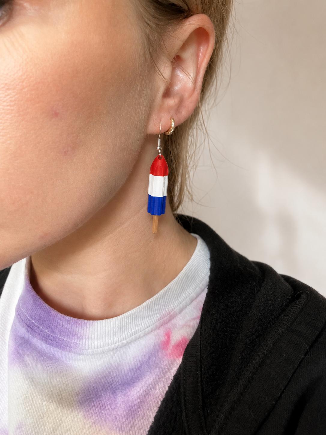 Bomb Pop Earrings | Red White Blue Summer Popsicle Jewelry