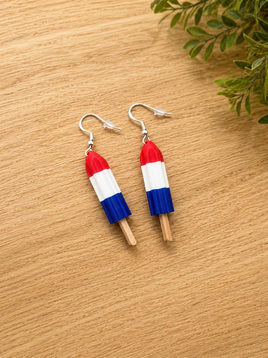 Bomb Pop Earrings | Red White Blue Summer Popsicle Jewelry