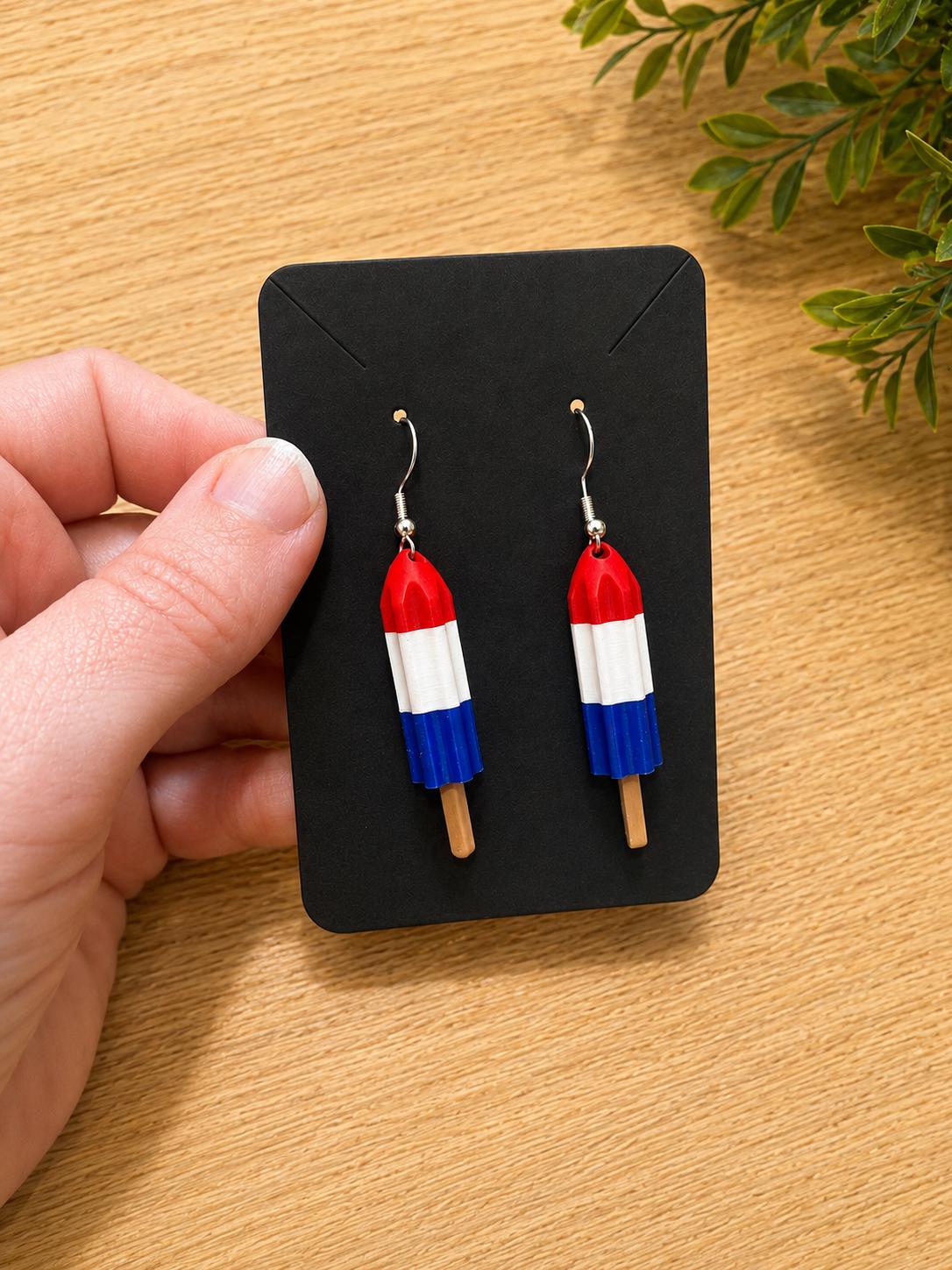 Bomb Pop Earrings | Red White Blue Summer Popsicle Jewelry