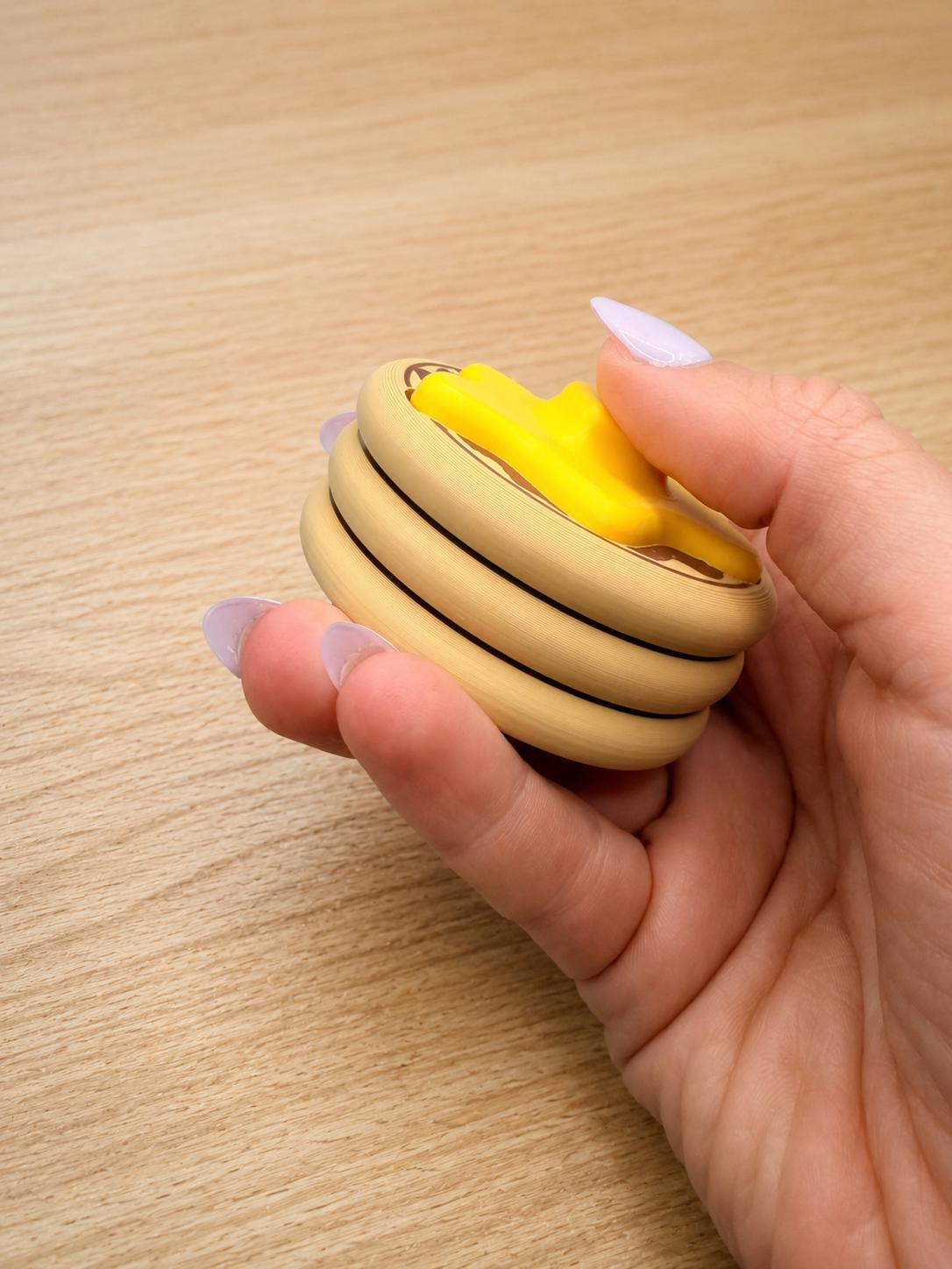 Pancake Fidget Clicker Keychain | 3D Printed Sensory Toy | Food Keychain | Gift for Teens & Adults