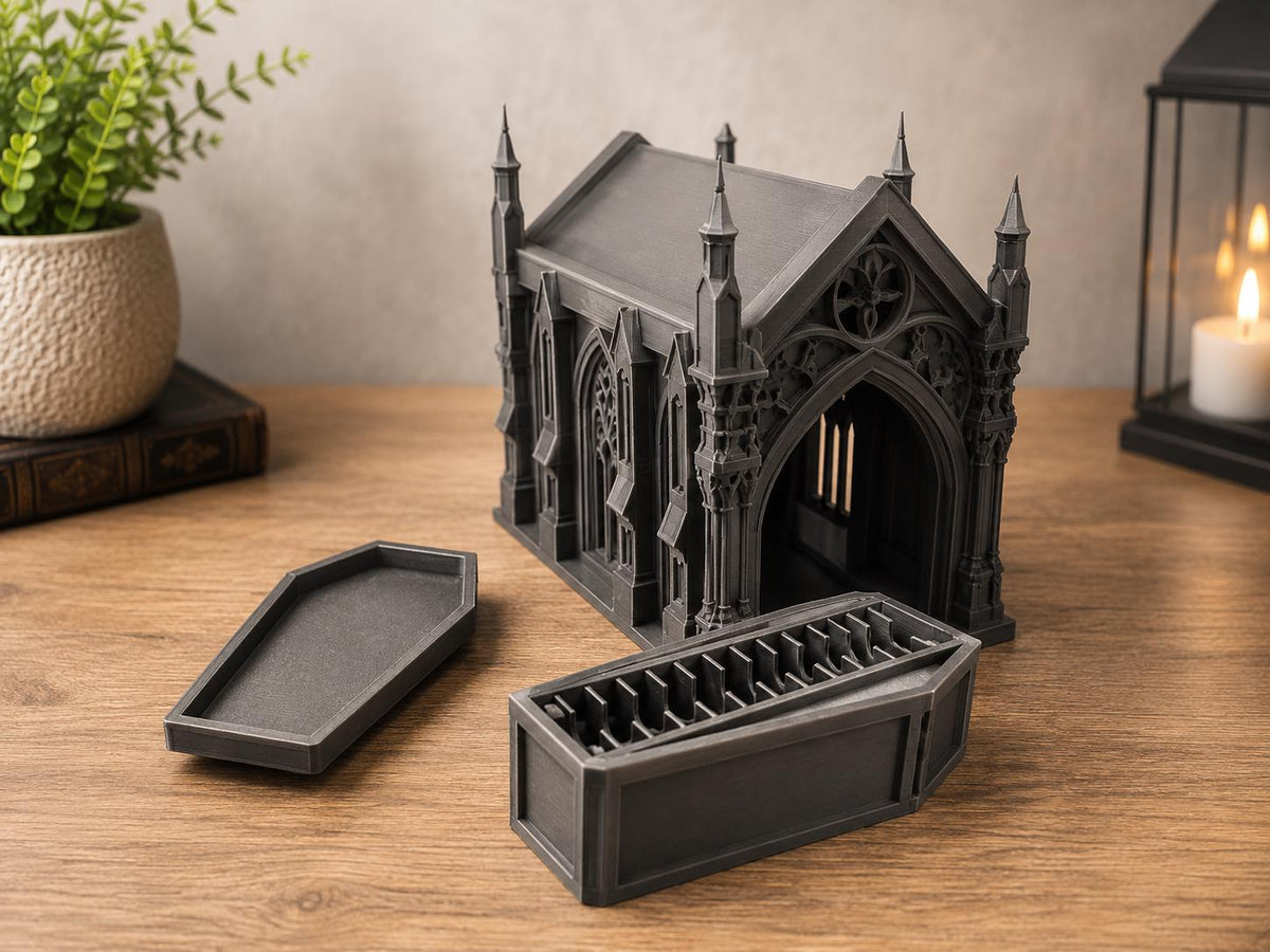 Gothic Nintendo Switch Game Holder Coffin Cartridge Storage Mausoleum Decor
