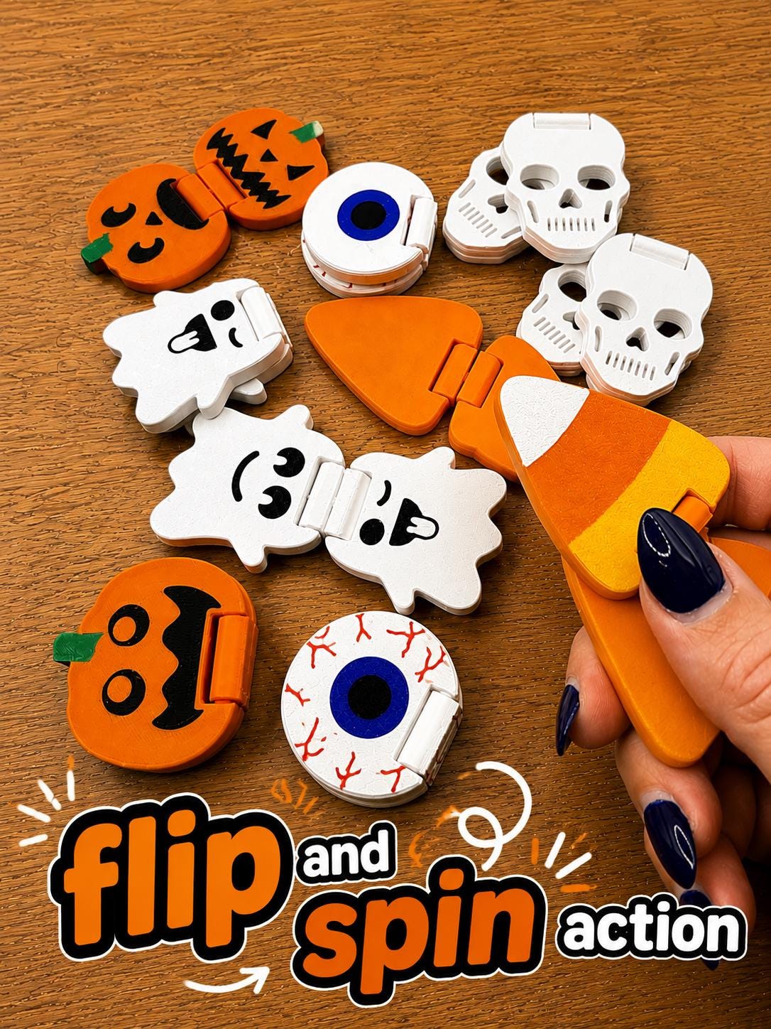 Halloween Slider Fidget | Ghost, Skull, Zombie, Eyeball & Candy Corn | Sensory Desk Toy | Halloween Party Favor