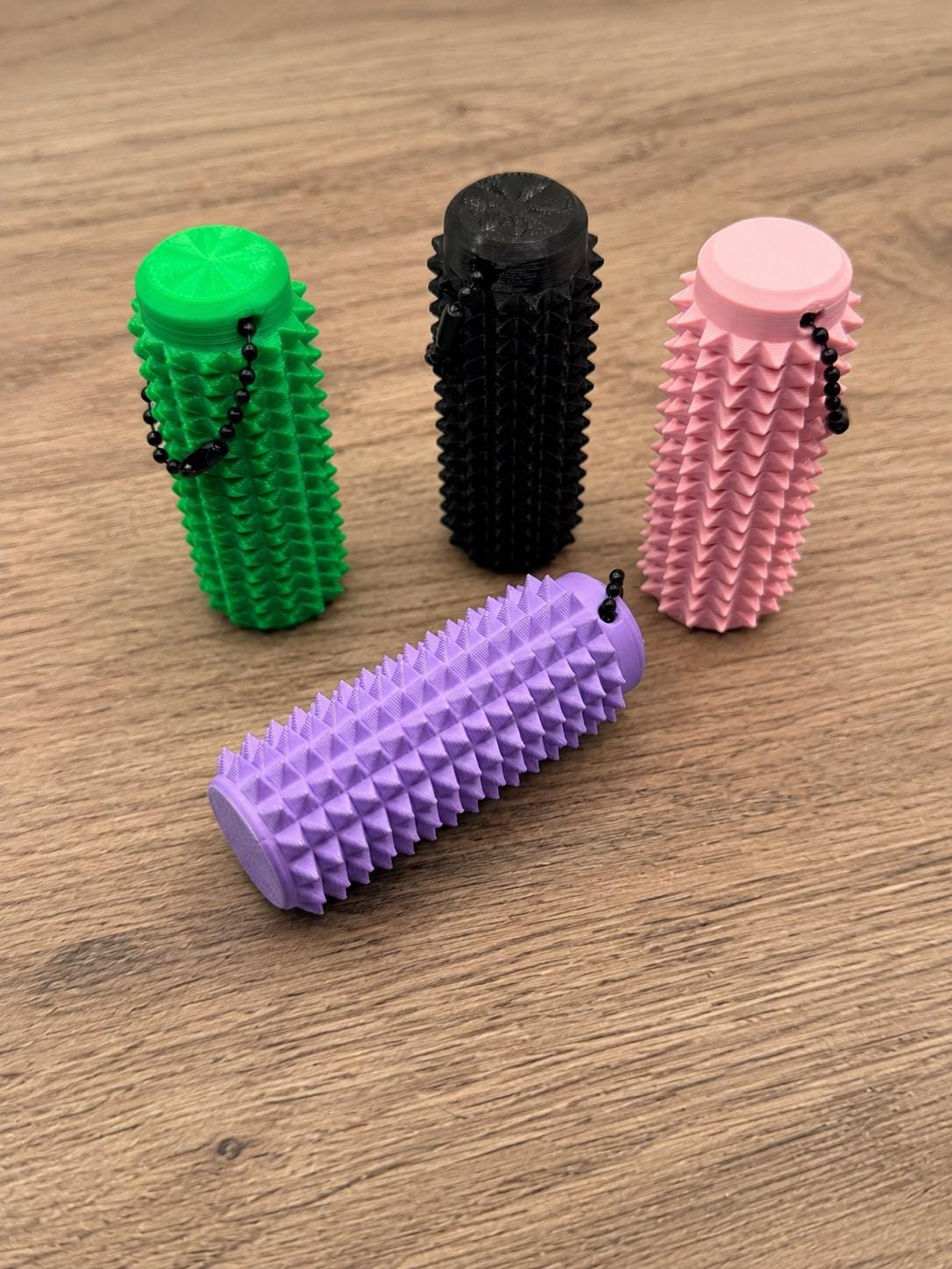 Spiky Sensory Fidget Roller | Pain Stim Keychain | ADHD & Autism Tactile Toy | 3D Printed