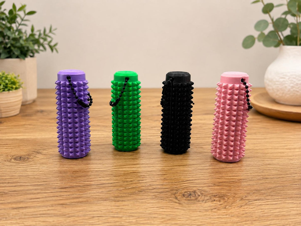 Spiky Sensory Fidget Roller | Pain Stim Keychain | ADHD & Autism Tactile Toy | 3D Printed
