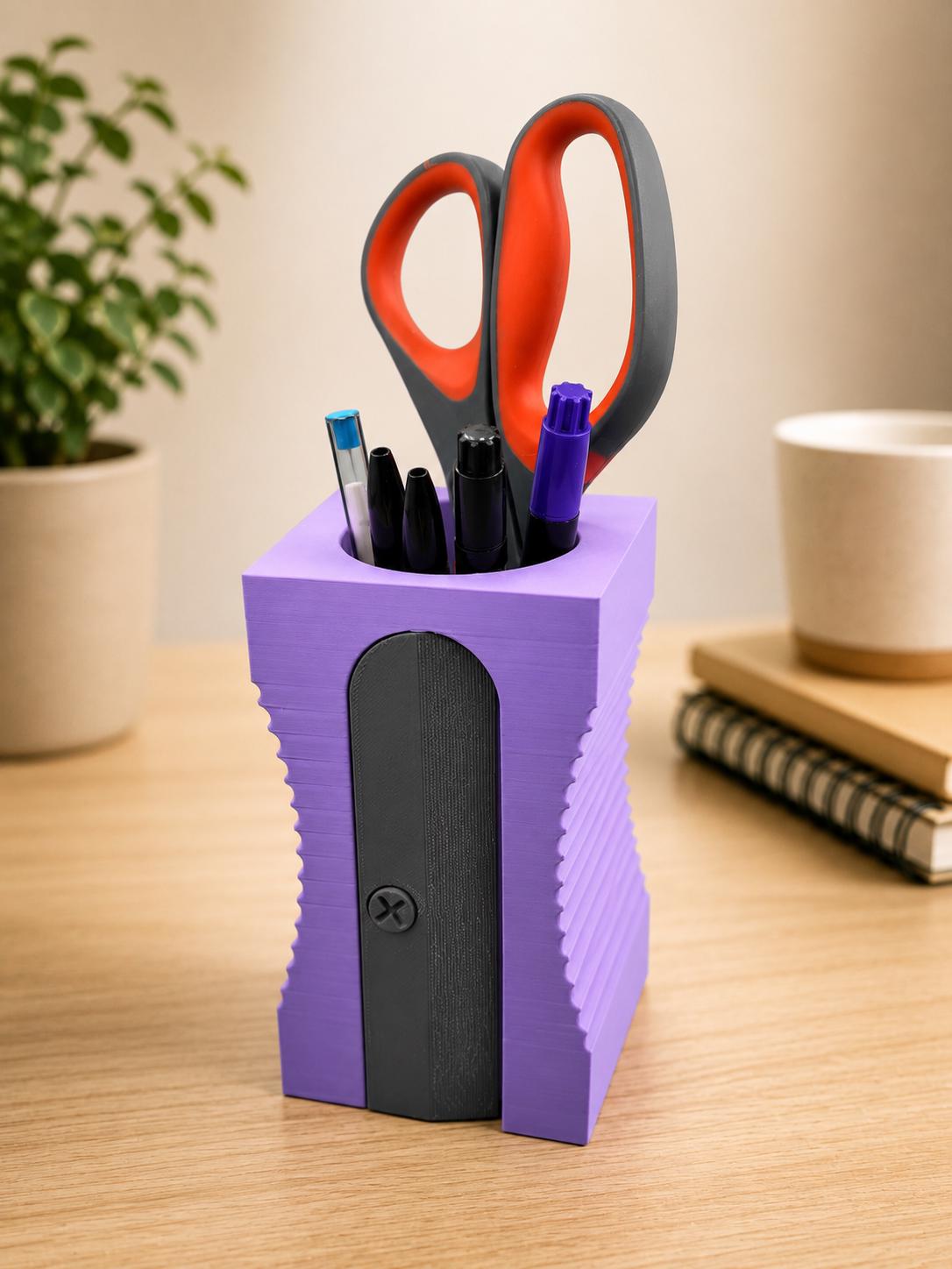 Giant Pencil Sharpener Desk Organizer, Teacher Pencil Holder, Classroom Decor, 3D Printed Pen Cup, Back to School Gift