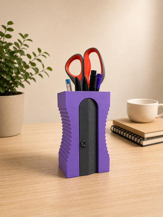 Giant Pencil Sharpener Desk Organizer, Teacher Pencil Holder, Classroom Decor, 3D Printed Pen Cup, Back to School Gift
