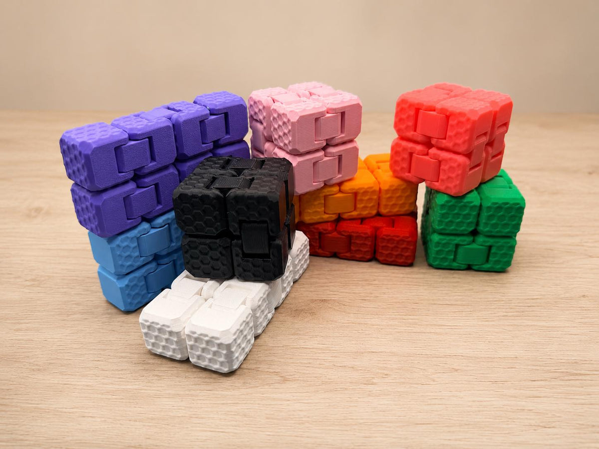 Infinity Cube Fidget Toy, Textured 3D Printed Sensory Desk Toy, Color Choice