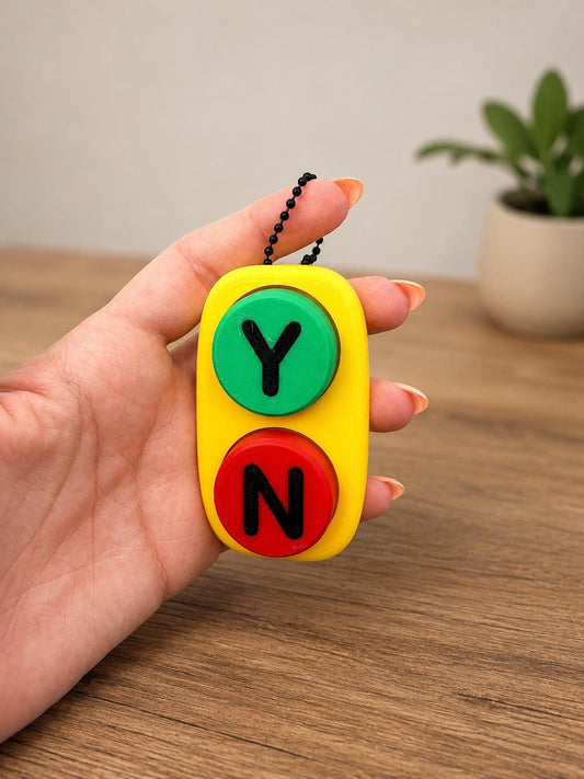 Yes No Clicker Fidget | Blue Dog Party Favor | Kids Fidget Toy | Optional Keychain