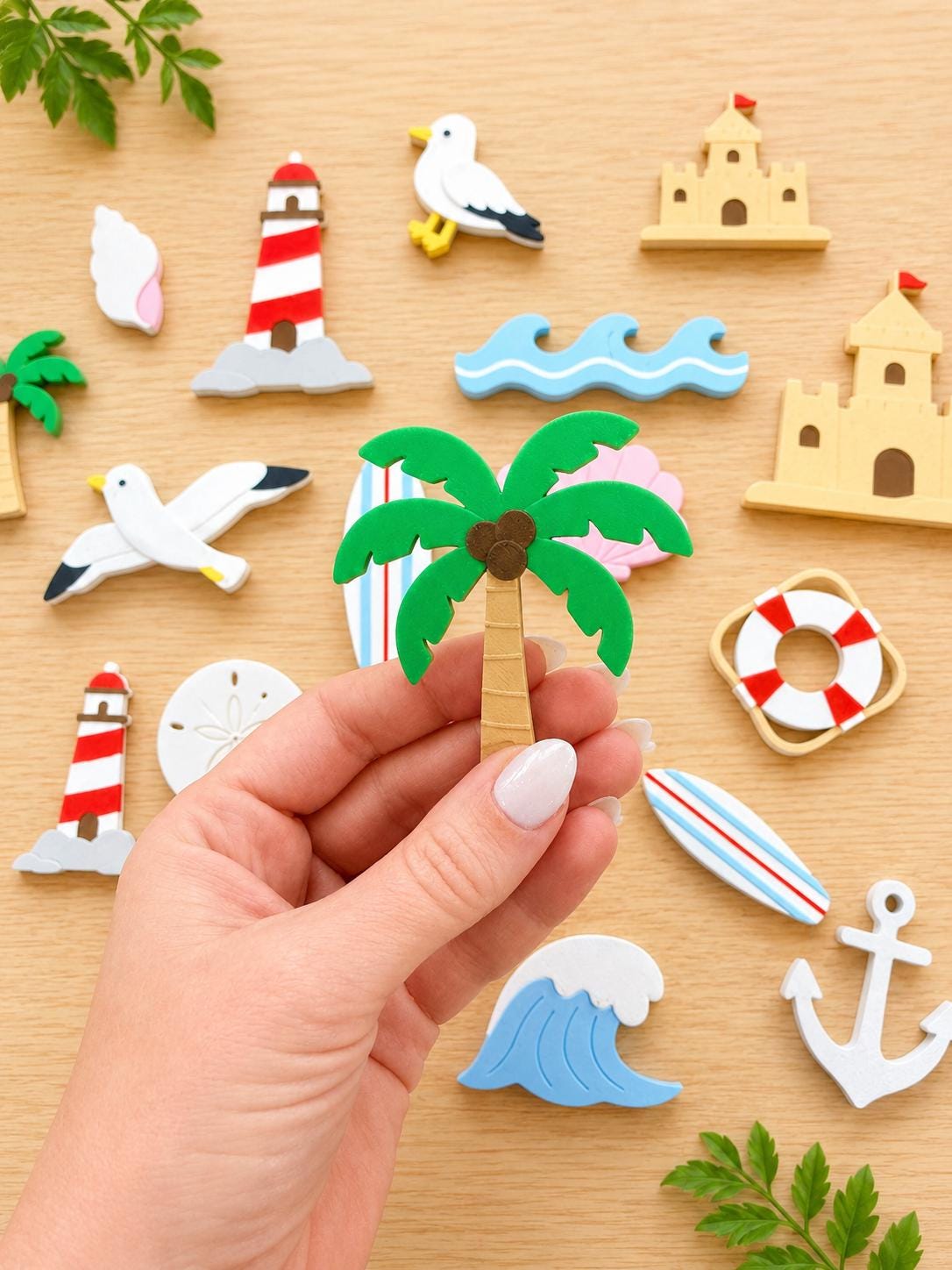 3D Printed Beach Sensory Set, Ocean Pretend Play Tray with Coastal Miniatures