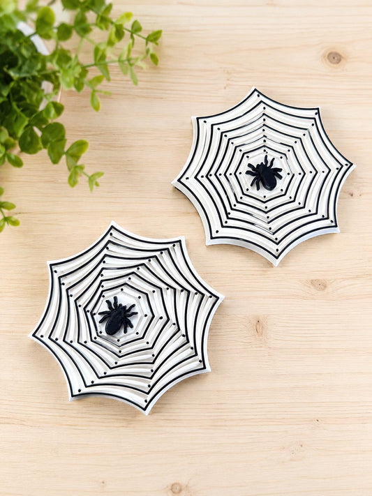 3D Printed Spider Web Fidget, Halloween Layered Hex Toy, Spooky Sensory Gift