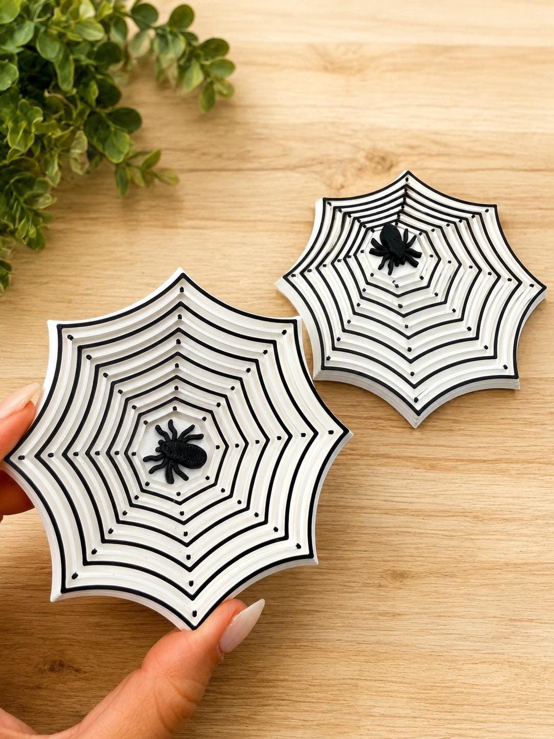 3D Printed Spider Web Fidget, Halloween Layered Hex Toy, Spooky Sensory Gift