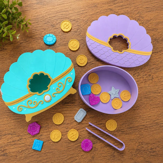 3D Printed Mermaid Treasure Drop, Fine Motor Sorting Toy, Sensory Play Set