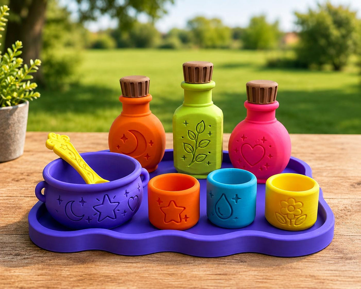 Kids Potion Set, Potion Making Kit, Cauldron & Potion Bottles, Halloween Pretend Play
