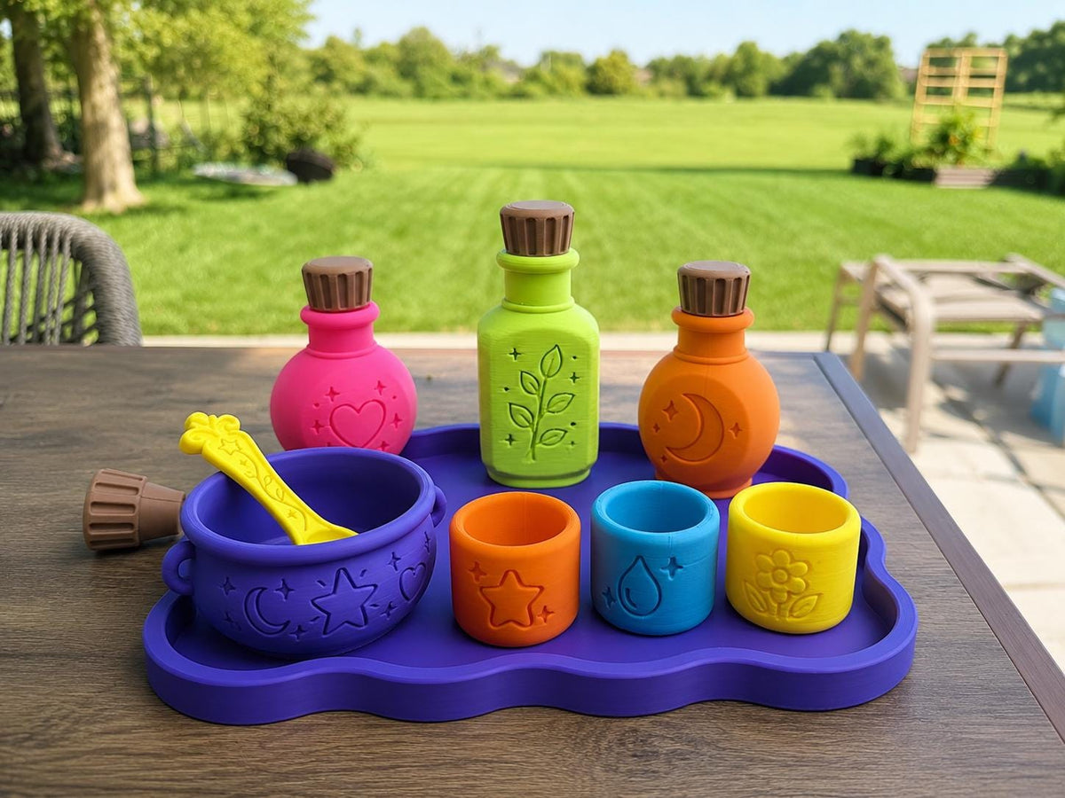 Kids Potion Set, Potion Making Kit, Cauldron & Potion Bottles, Halloween Pretend Play