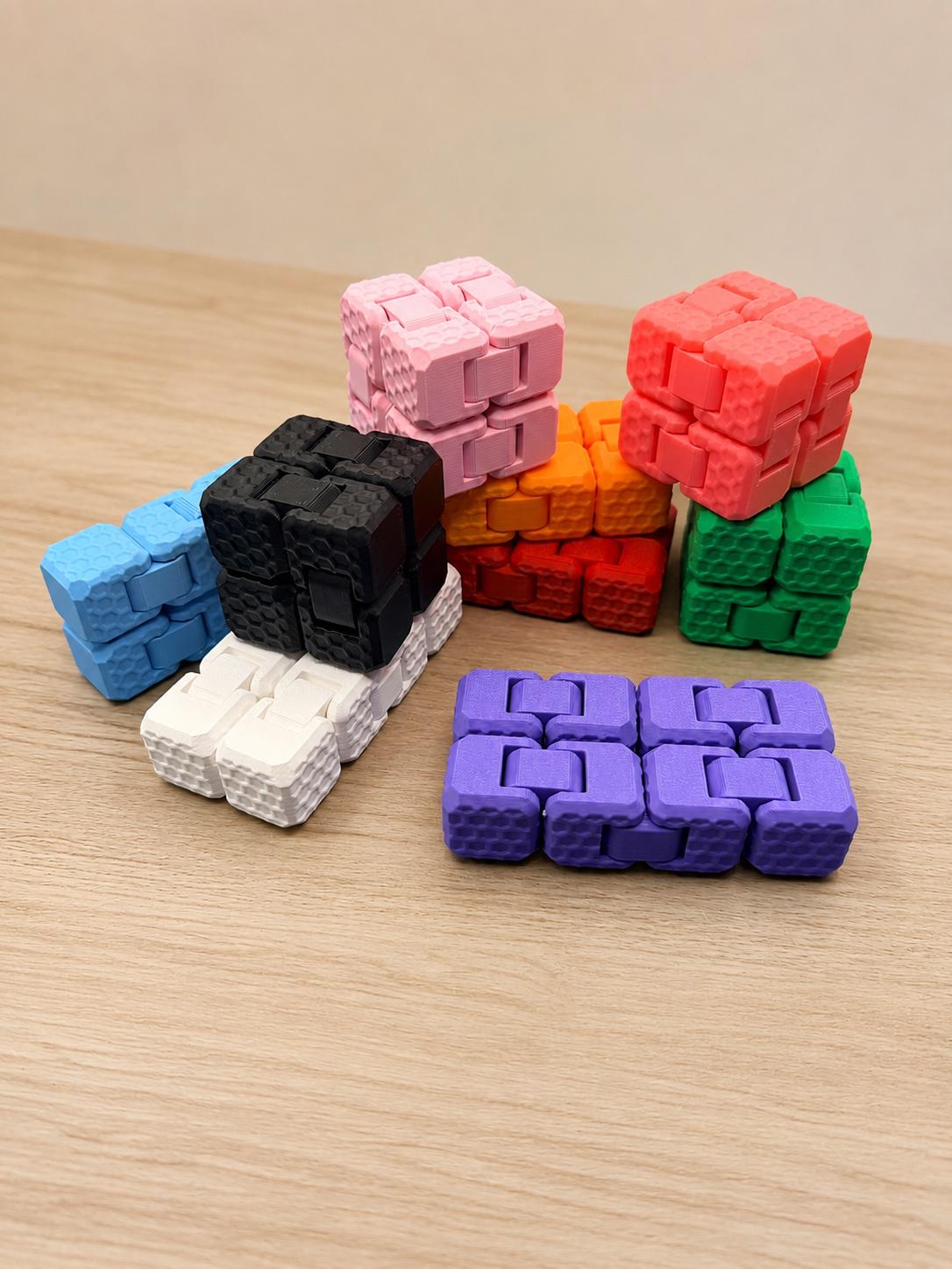 Infinity Cube Fidget Toy, Textured 3D Printed Sensory Desk Toy, Color Choice